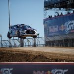 Rhys Millen catches air at the LA Red Bull GRC
